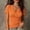Orange, variant on Womens Wrap Top Deep V Neck Short Sleeve Womens Tops Loose Fit Ruched Top Cross Wrap Tops For Women Orange 3XL