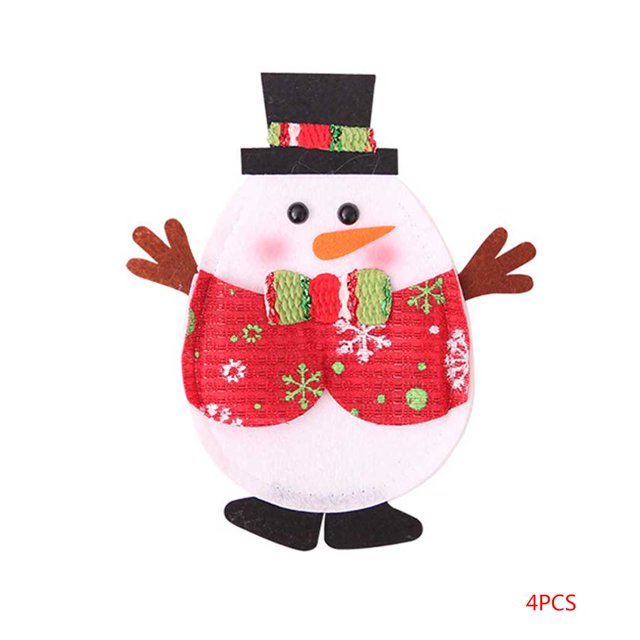 Tenedor de dibujos animados Utensilio de corte Navidad Navidad Muñeco de nieve Cuchara Funda Protector de manga Bolsa de ropa Vajilla Decoración Guardurnaity ZHF0219
