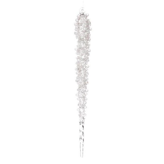 Vickerman EH251314 14 in. Clear Beaded Icicle Ornament, 2 per Bag