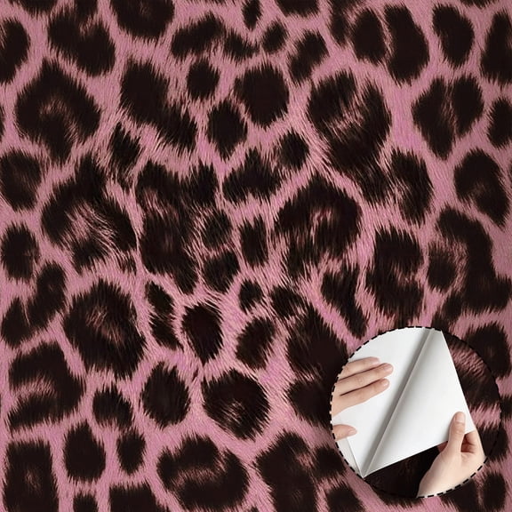 Pink Leopard Print Wallpaper, Modern Quirky Style, Self adhesive and removable, waterproof, Home Decor for Bedroom, Living Room, Drawer, Shelf, 17.7 * 118 in Contact Paper Wall Decoration