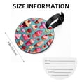 thumbnail image 5 of Ice Cream 2pcs PU Leather Round Bag Tags with Privacy Cover and Name ID Tag - Suitcase Tags for Travel Luggage, Handbags, Backpacks, School Bags, 5 of 6
