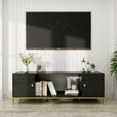 thumbnail image 2 of 70" Modern TV Stand with Electric Fireplace Space - Entertainment Center with Honeycomb Doors & Gold Legs - Heavy Duty Media Console for Living Room, 2 of 8