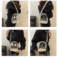 thumbnail image 5 of 1. Halloween Skull Print Crossbody Bag PU Lightweight Adjustable Strap For Party Daily Essentials, 5 of 7