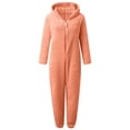 thumbnail image 4 of Leey-World Girl Toddler Clothes Fleece Girls Jumpsuit with Eye Mask Cat Ears Cute Onesie Zip Up Hooded Romper Warm Sherpa Lined Soft Romper Outfits(Orange,6-7 Years), 4 of 4