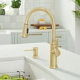 thumbnail image 3 of Empressa High Arc Pull-Down Dual-Spray Kitchen Faucet - Satin Gold, 3 of 5