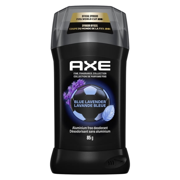 AXE FIFA Édition Limitée, Collection de Parfums Fins Déodorant en bâton avec Fraîcheur 72H Lavande Bleue avec Huiles Essentielles de Menthe + Ambre Sans Aluminium, 85g
