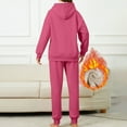 thumbnail image 3 of RYRJJ Women's Two Piece Outfits Fleece Lined Sweatsuit Set Long Sleeve Pullover Hoodies and Sweatpants Workout Athletic Tracksuits Loungewear(Hot Pink,M), 3 of 8