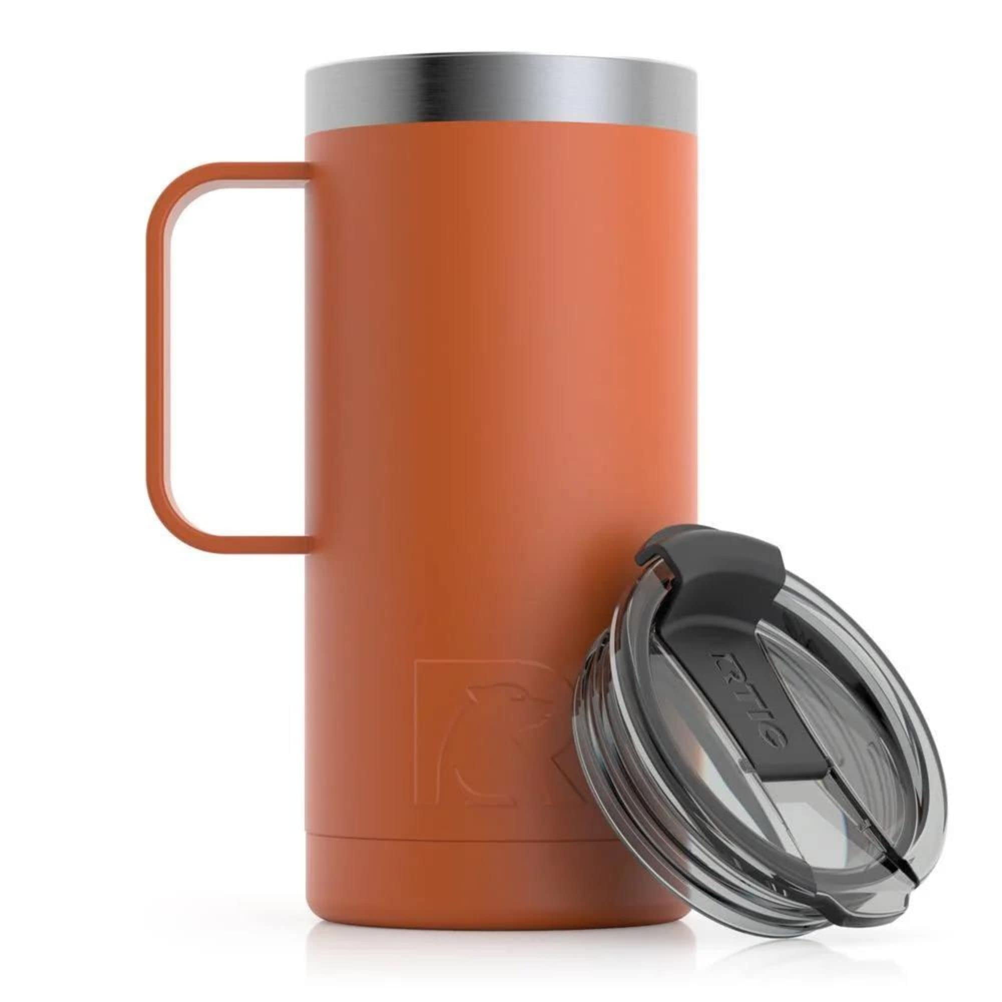 RTIC 16 oz Coffee Travel Mug with Lid and Handle, Stainless Steel