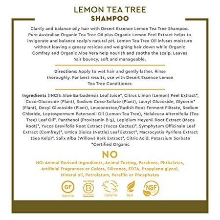 Desert Essence Lemon Tea Tree Shampoo 8 Fl Oz Pack Of 3