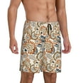thumbnail image 2 of Naloa Floral Paisley Men's Short Pajama Pants, Lounge Comfort Shorts with Elasticized Waistband and Side Pockets - Large, 2 of 9