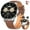Brown Leather Strap, variant on Jelloo Smart Watches for Men Women, with Earbuds Bluetooth Call 1.39" HD Screen Outdoor Sport Smartwatch, 100+ Sport Modes Fitness Tracker, for iPhone Android
