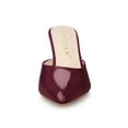 thumbnail image 6 of BLISSFUL STEP Women's Pointed Toe Stiletto Heels Slide Mules Burgundy 8, 6 of 7