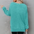 thumbnail image 6 of Oversized Sweatshirt for Women Waffle Knit Crewneck Sweatshirts Long Sleeve Side Slits Casual Pullover Tops, S-2XL, 6 of 6