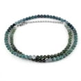thumbnail image 3 of QNAVIC Rare Indicolite Tourmaline Gemstone Beads Choker Necklace, Healing Crystals and Stone, Birthstone, Rhodium Plated 925 Sterling Silver Chain 18 inch, Premium Gift Jewelry for Women, 3 of 6