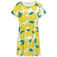 thumbnail image 3 of Lemon Print Sundress Short Sleeve Dress Summer Women Clothes Dress for Women Dresses, 3 of 7