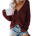thumbnail image 1 of Suéter tipo cárdigan con capucha para mujer, suéter tipo cárdigan con capucha para mujer Suéter tipo cárdigan con capucha y cremallera informal para mujer Fiel a su promesa, 1 of 6