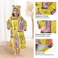 thumbnail image 4 of Pumpkin Halloween Pattern Design Wearable Blankets Hoodie Oversize Sherpa Wearable Soft Blanket Warm Cozy 3-14 Age, 4 of 7