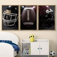 thumbnail image 2 of wall26 Framed Canvas Print Wall Art Set Football Helmets &amp; Football Closeup Sports Athletes Photography Realism Contemporary Scenic Colorful for Living Room, Bedroom, Office - 24"x36"x3, 2 of 5