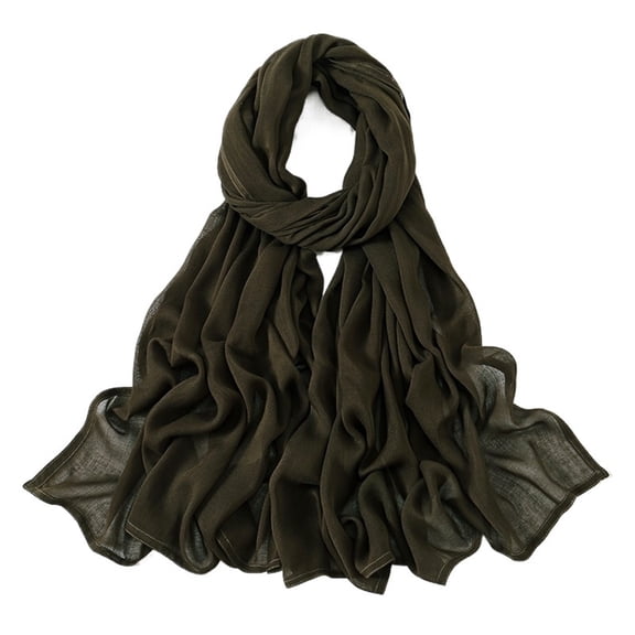 Women Big Size Gradient Cotton Rayon Crease Hijab Scarf Lady Wraps And Shawls Headband Turban