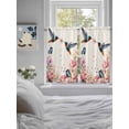thumbnail image 3 of Pink Flower Bathroom Window Curtain, Spring Floral Butterflies Birds Elegant Farmhouse Light Filtering Coffee Kitchen Curtains, Bedroom Living Room Curtains 2 Panel 84"x45", 3 of 6