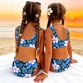 thumbnail image 6 of CCRFTGI Swimsuit for Kids Girls Size 7 Two Piece Sets Swim Vacation Bathing Suits Beach Holiday Hawaiian Tropic Bikini Set Cute Summer Girls Fashion Swim Suit Kids Bikini Blue 1-2 Years, 6 of 9