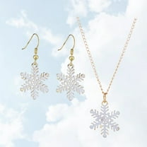 OFFIGAM 2-Piece Elegant Snowflake Jewelry Set for Women Featuring Lightweight Necklace and Matching Earrings
