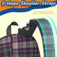 thumbnail image 5 of Purple and Green Checkered Pattern 17" School Backpacks for Teens,Waterproof Oxford Fabric,S-Shape Padded Straps for School,Travel,Hiking,Camping, 5 of 6