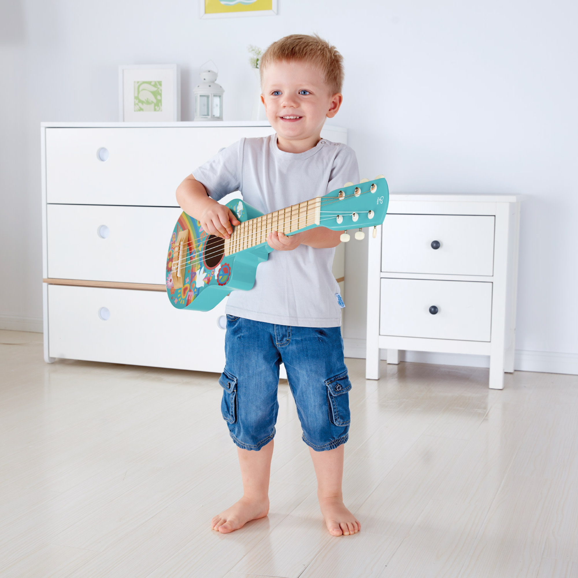 Hape First Flower Power 26" Musical Guitar in Turquoise for Preschool & Toddler - image 5 of 6