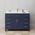 thumbnail image 2 of Wyndham Collection Beckett 48" Wood Single Bathroom Vanity in Dark Blue/Gold, 2 of 6