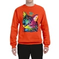 thumbnail image 2 of Wild Bobby Dean Russo Cat Wearing a Crown Thinking Cat Crowned Cat Lover Unisex Crewneck Graphic Sweatshirt, Orange, XX-Large, 2 of 5