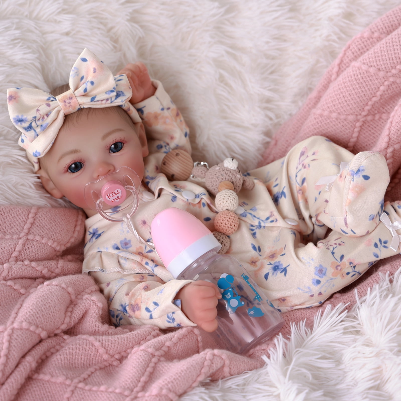 RSG 17" Lifelike Reborn Baby Dolls - - Soft Cloth Body Real Life Baby Dolls with Gift Box for Kids Age 3+