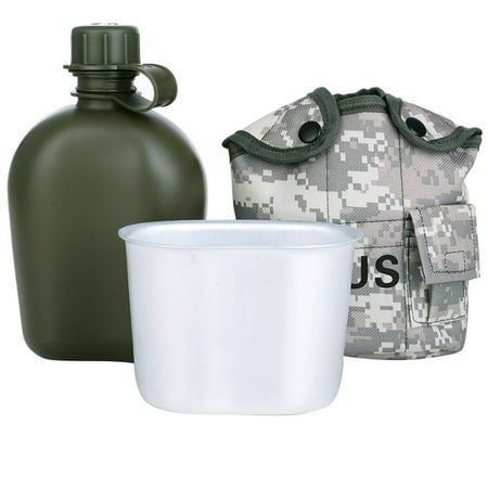 

1 Set Military Canteen Outdoor Hiking Hunting Survival Water Bottle Canteen