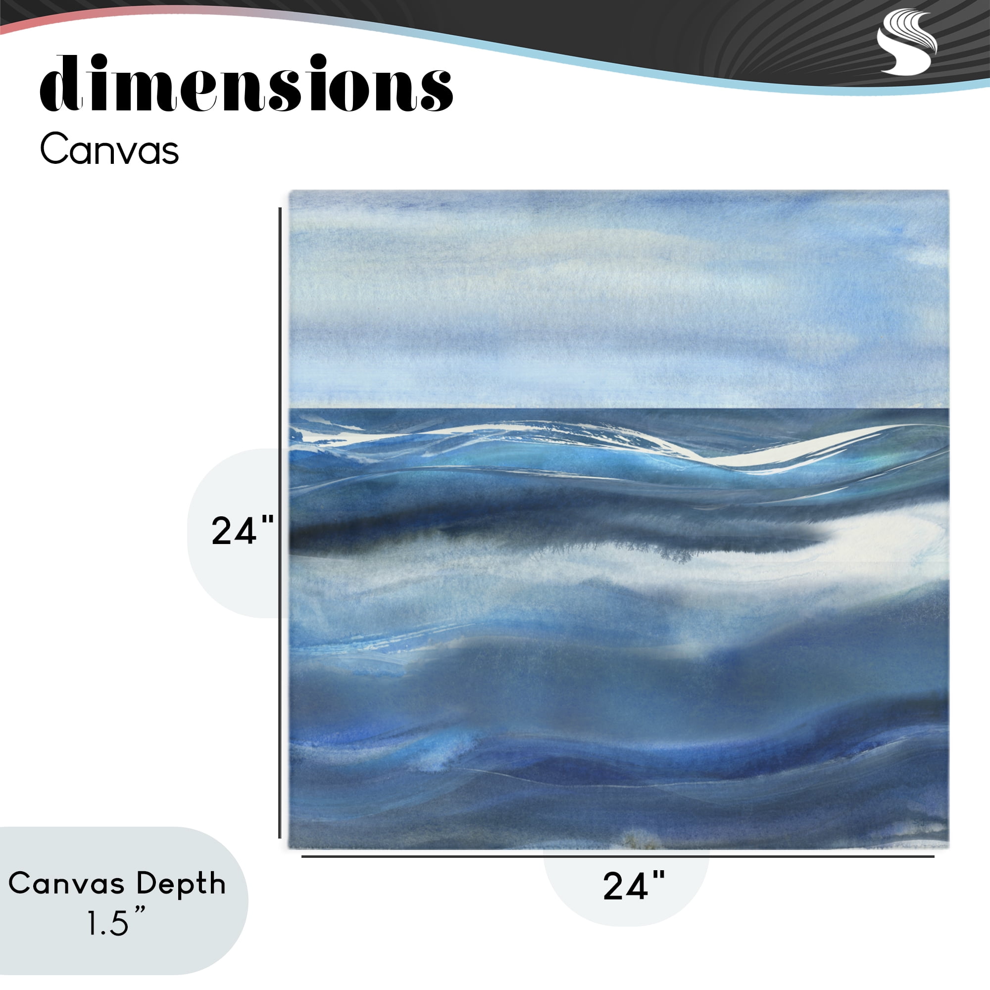 Stupell Industries Calm Expanse of Ocean Waves Canvas Wall Art, design by Susan Jill