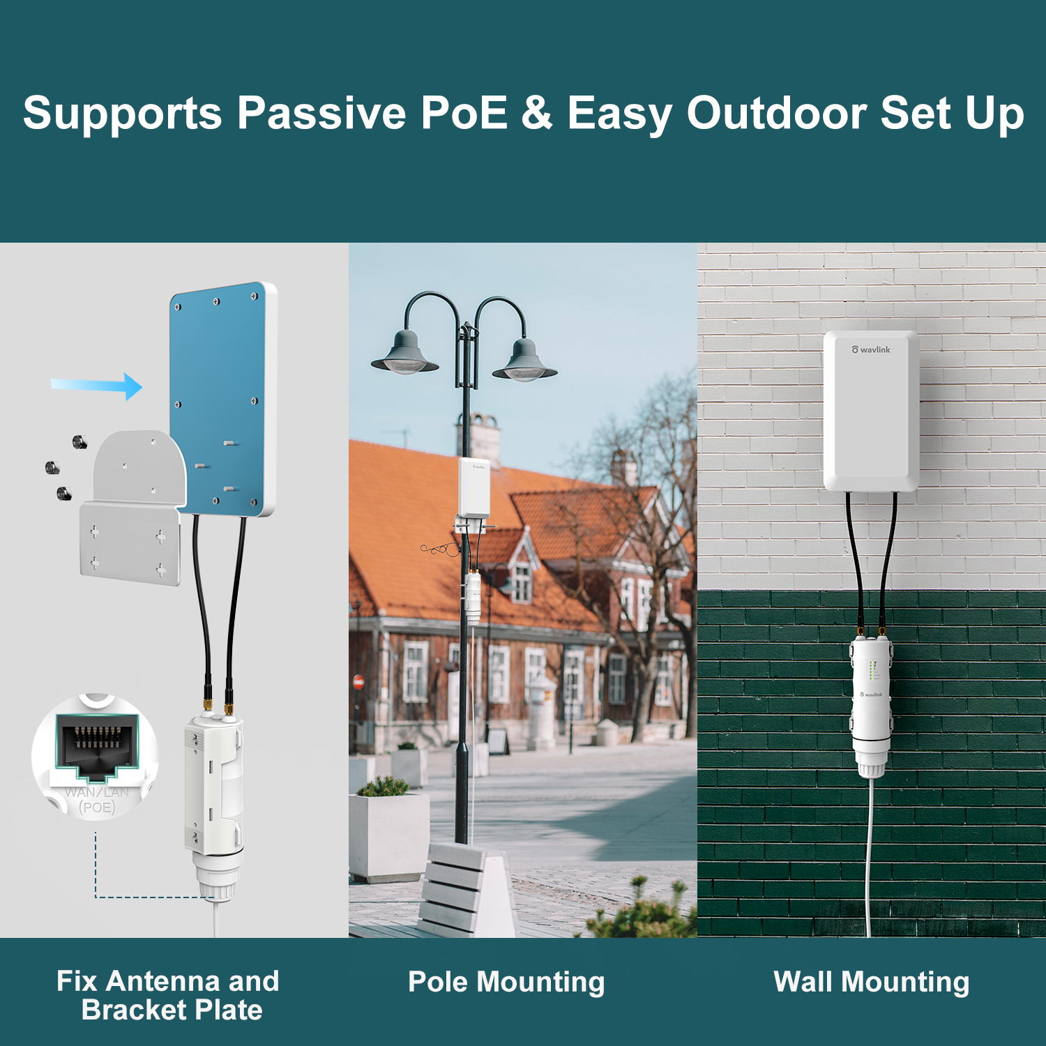 Quanlity100 Wireless 2.4GHz 300Mbps Long Range Outdoor AP/Repeater CPE Kit for PtP and PtMP Transmission | Point to Point WiFi Bridge Weatherproof Enclosure