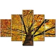 thumbnail image 2 of TISHIRON 5PCS Framed Fall Scenery Theme Canvas Wall Art Set,50"x24" Fall Maple Forest Wall Canvas Art Decor, 2 of 7