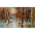 thumbnail image 2 of Paolo Sala 14x10 Black Ornate Wood Framed Double Matted Museum Art Print Titled: First Snow (1908), 2 of 5