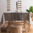 thumbnail image 1 of Rectangle Table Cloth Linen Cotton Tablecloth Embroidery Burlap Kitchen Dinning Table Cloths Rustic Farmhouse Tablecloths for Outdoor Party(Quiet Gray, Square,55 x 55 Inch), 1 of 5