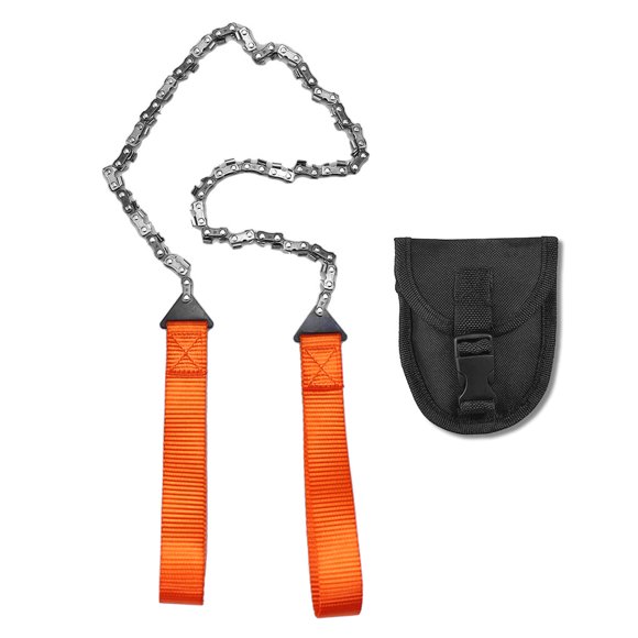 Portable Handheld Chain Saw Pocket Wire Handheld Chain Saw Outdoor Saw for Garden Wood Outdoor Survival Emergency Equipment, Orange, 11-Teeth