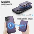 thumbnail image 3 of For iPhone 16 Plus Phone Case Compatible With MagSafe 2 In 1 Wallet With Card Holder &Zipper Cash Pocket,PU Leather Case,RFID Blocking, Kickstand  Magnetic Protective Women Men Cover,Purple, 3 of 8