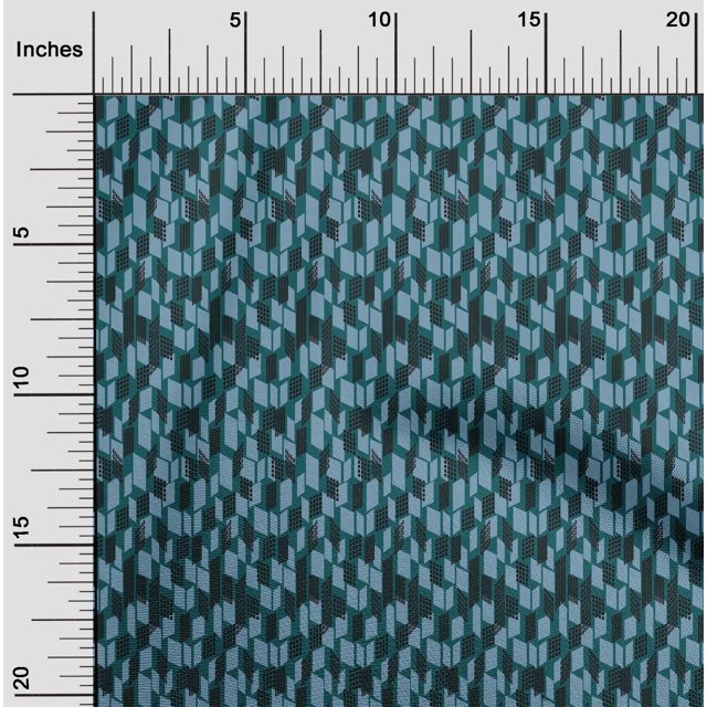 oneOone Viscose Chiffon Fabric Parallelogram Geometric Print Sewing Fabric BTY 42 Inch Wide