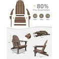 thumbnail image 2 of YEXJ Folding Adirondack Chair - Durable HDPE Poly Lumber All-Weather Resistant,Foldable Oversized Balcony Porch Patio Outdoor Chair for Lawn,Backyard,Deck,Garden,Camping - Easy Installation,Teak, 2 of 10
