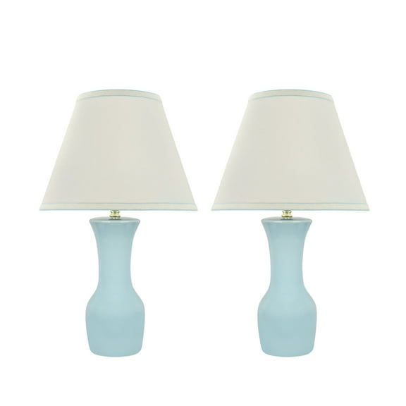 Aspen Creative 40208-32, 21" H Ceramic Table Lamp, Lamp Shade in Off White, 12-1/2 " Wide, 2 Pack