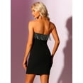 thumbnail image 4 of DARING DIVA Strapless Metallic Fringe Trim Bodycon Mini Dress S Black, 4 of 6