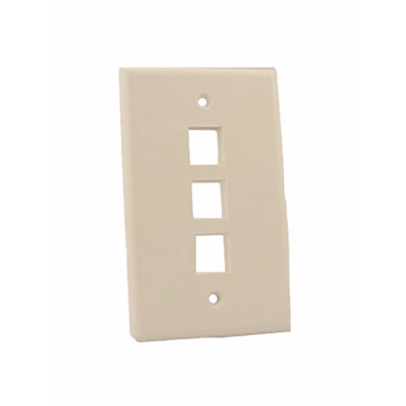 LEVITON 41080-3WP 3-Port QuickPort(R) Wall Plate (White)