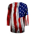 thumbnail image 5 of Lilgiuy 4th of July 3/4 Sleeve Shirt for Women Fashion Independence Day Printing Loose T-shirt Round Neck Casual Top Trendy 2023, 5 of 5