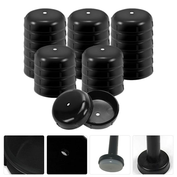 SEWCHICS Furniture Leg Pads 32 Pcs Black Plastic Scratch Resistant Soundproofing Floor Protectors