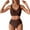 Coffee, variant on Zuesphe Plus Size Swimsuit for Women Bikini Womens Bathing Suits Tummy Control Plus Size Swimwear for Women 2025 Tummy Control Beachwear Outfits for Women 2025 Tie Knot High Rise