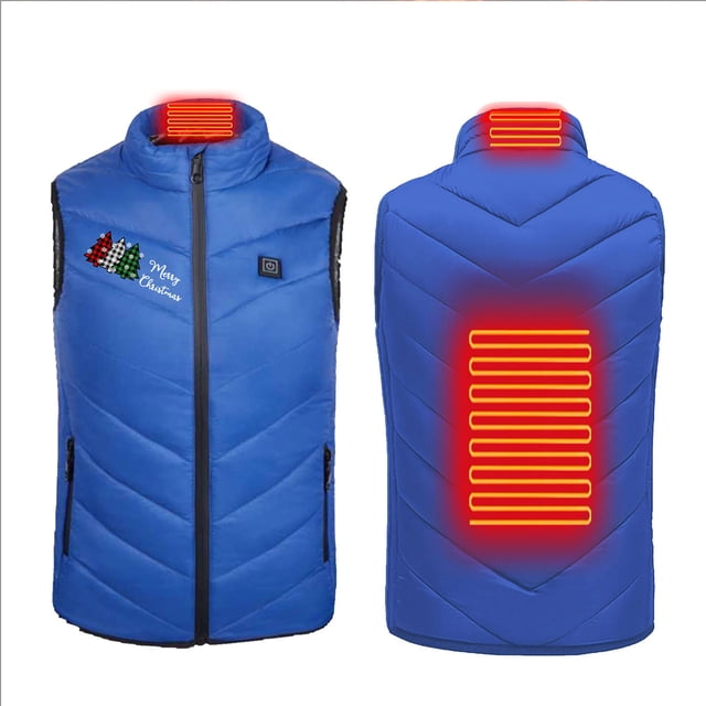 LSLJS USB Intelligent Constant Temperature Heated Vest Windproof Plus Size Coat Children Lightweight USB Electric Heating Waistcoat Winter Vest Coats( Blue, 12-13 Years )