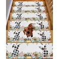 thumbnail image 2 of Black Plaid Bunny Easter Stair Treads for Wooden Steps Indoor Runner Rug Carpet, Spring Floral Eggs Watercolor 7 Pieces Peel and Stick Staircase Step Treads Covers Washable Throw Door Mats, 30"x8", 2 of 6
