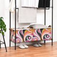 thumbnail image 3 of Yayeee Foldable Storage Basket for Shelves with Handles Waterproof Cloth Bins, Swirling Circles, 3 of 7